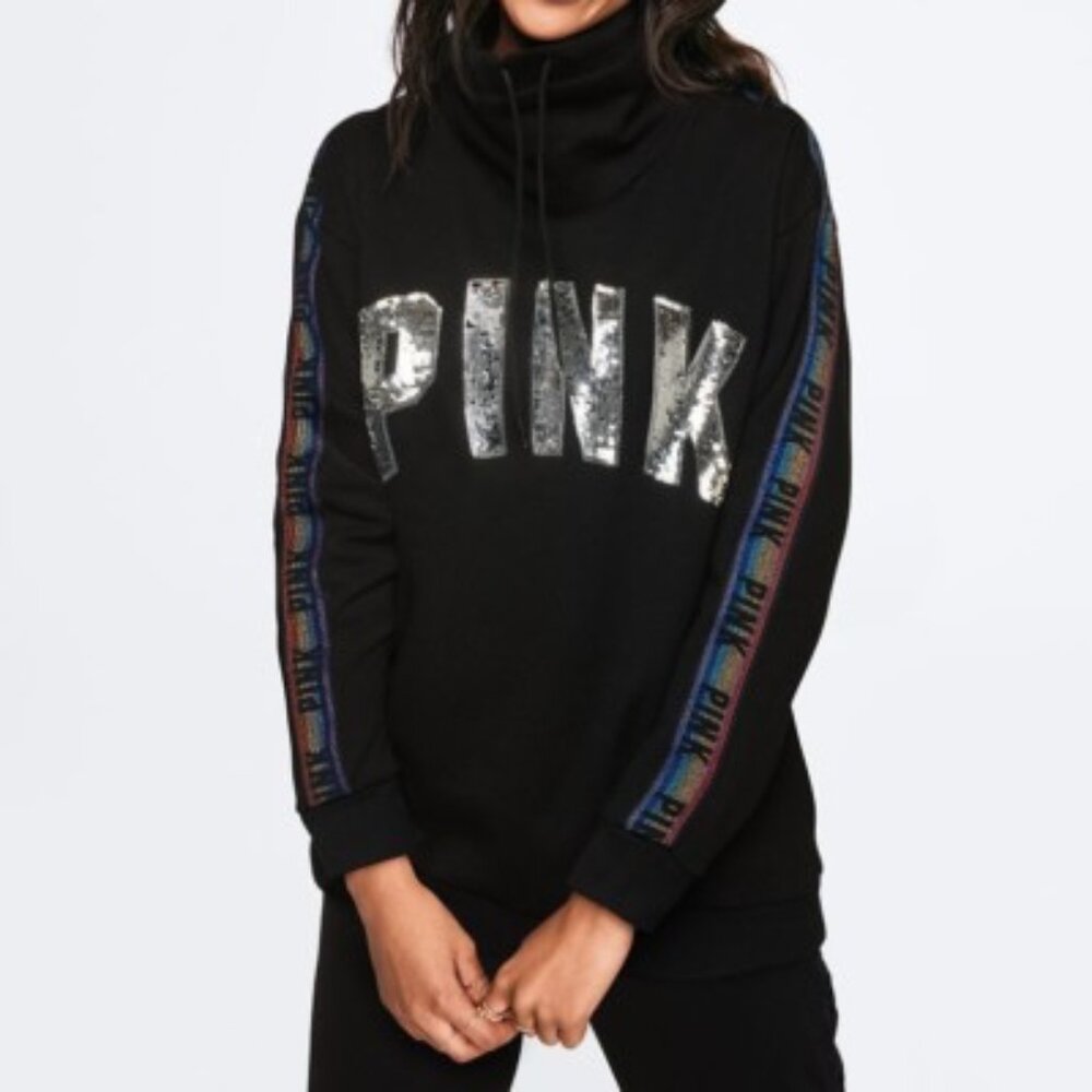 PINK Victoria's Secret sequined cowl neck sweatshirt
